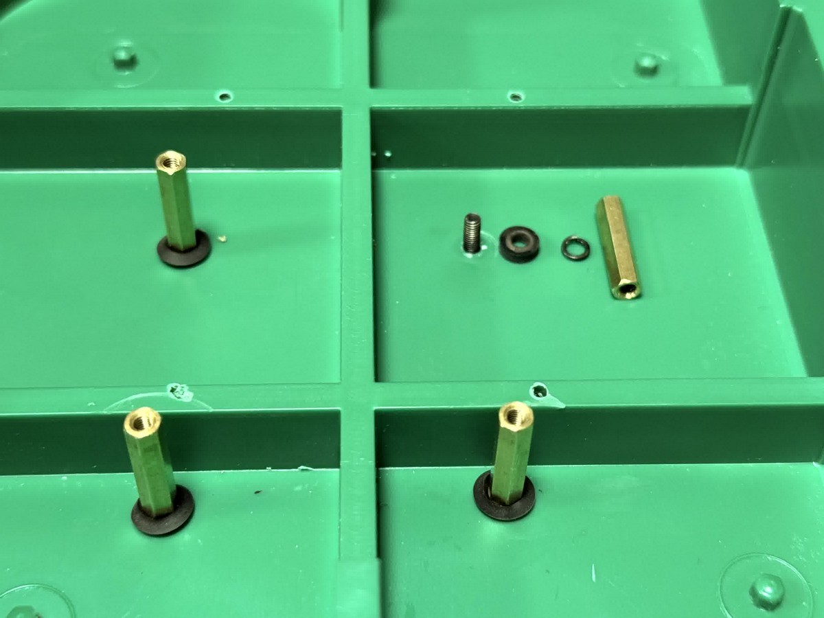 Four holes drilled in lid, top side