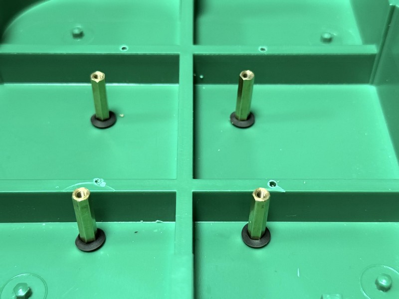 Four fastener stacks assembled